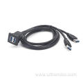 USB3.0 Panel-Mount Dual Port USB waterproof cable